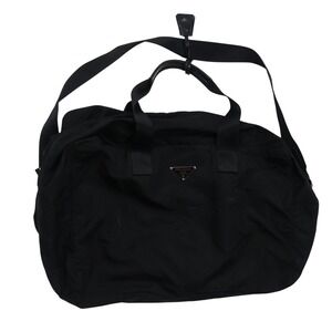 Prada Duffle Bag Nylon Black Travel Gym Weekender Carry On